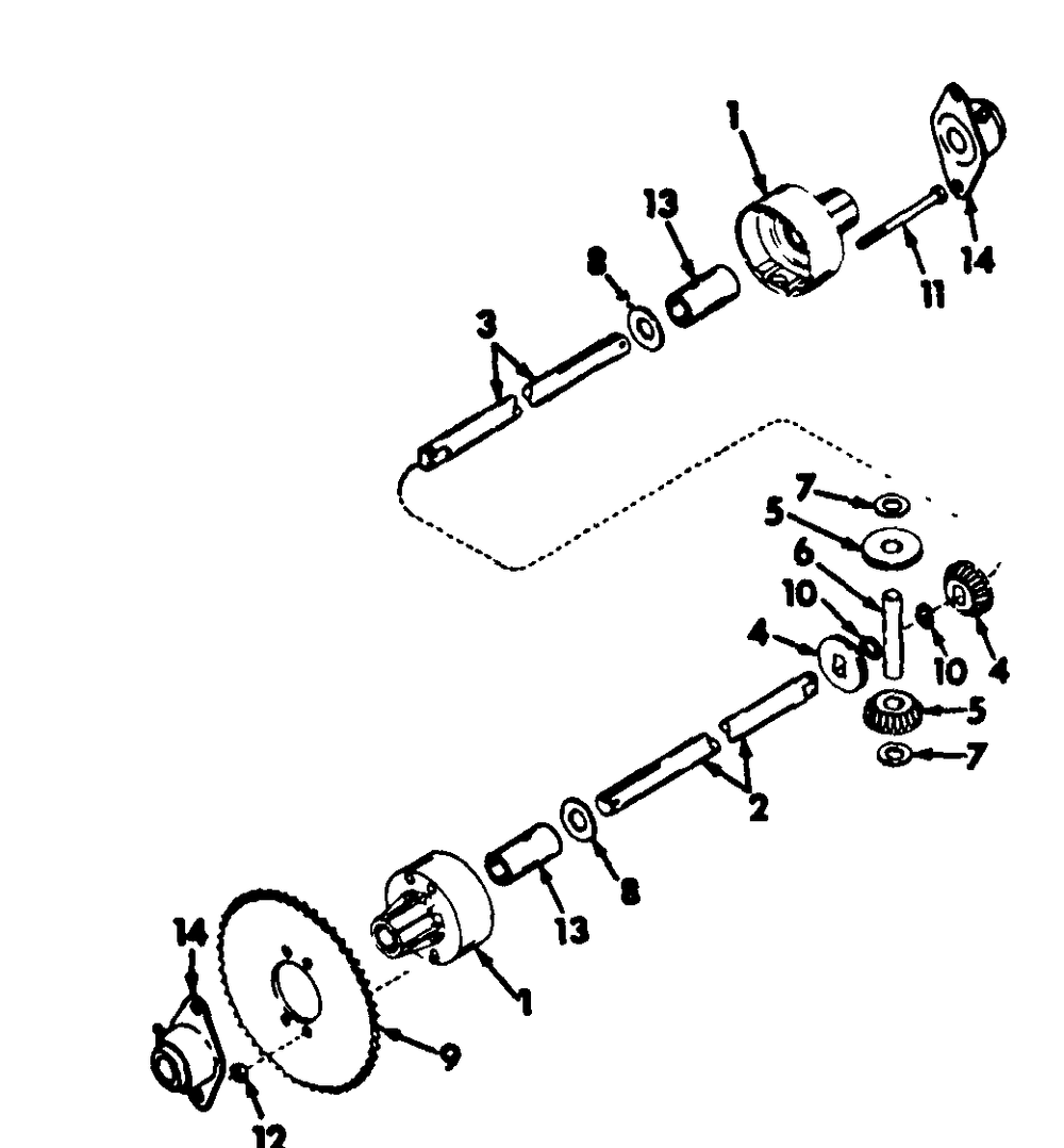 Rear Axle And Differential Diagram and Parts List for CADET85 (86-0340023U-0340025U-0340026U-0340029U-0340030U-0340032U-0340033U)(1975 & Since) Cub Cadet Lawn Tractor
